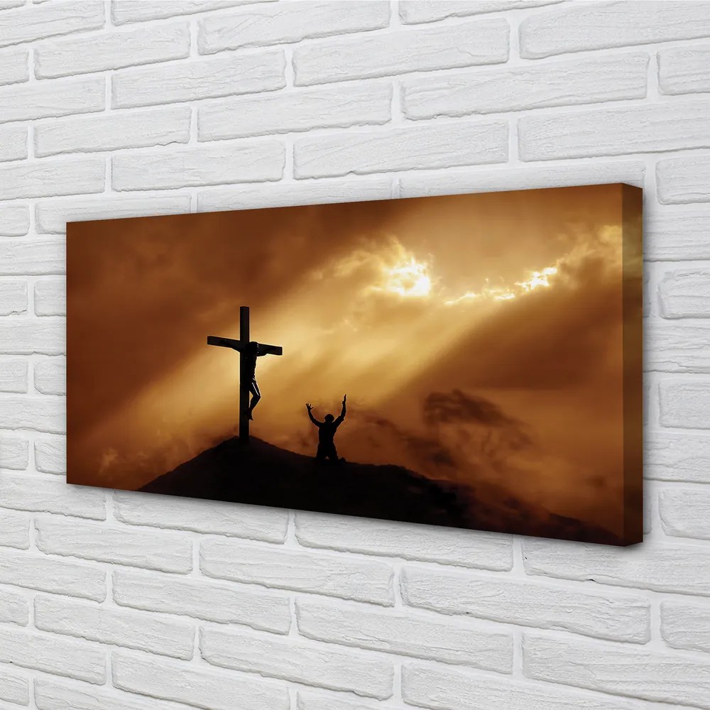 Obraz na plátne Jesus Cross Light 140x70 cm