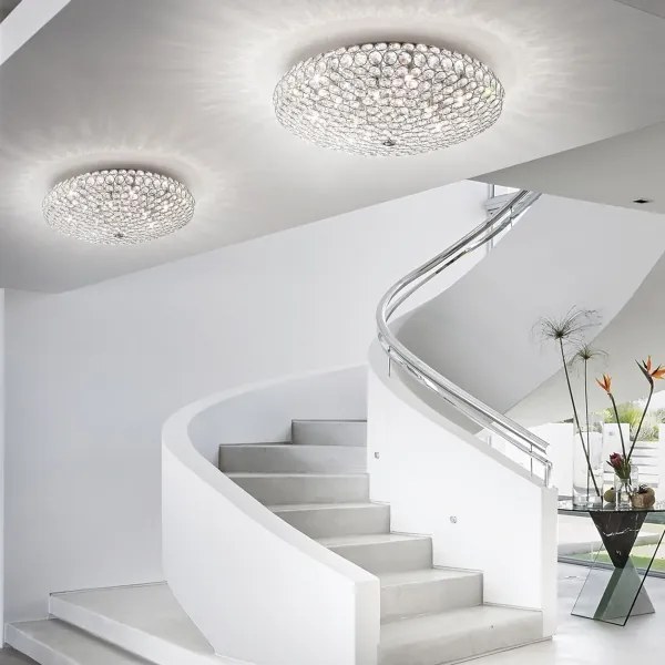 Ideal Lux - LED Krištáľové stropné svietidlo KING 9xG9/3W/230V pr. 53,5 cm chróm