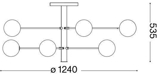Ideal Lux - LED Luster na tyči COSMOPOLITAN 10xG9/3W/230V pr. 124 cm čierna