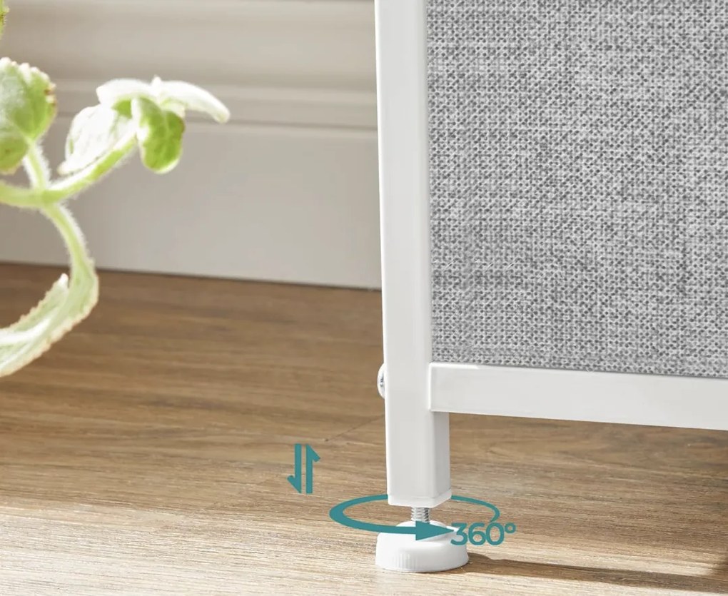 Komoda s látkovými zásuvkami Border bílá/šedá