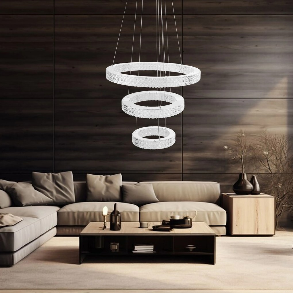 Toolight Toolight, LED stropné svietidlo 60cm, 76W, 4000K, MS008-CP, chrómová, OSW-09618