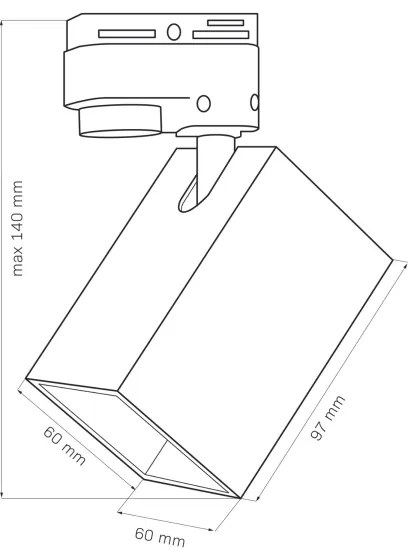 Bodové svietidlo do lištového systému SQUARE 1xGU10/10W/230V čierna