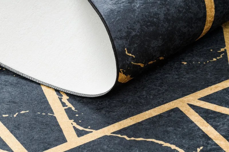 Dywany Łuszczów, Kusový koberec ANDRE Marble 1222, 120x170, čierna, chodba / predsieň