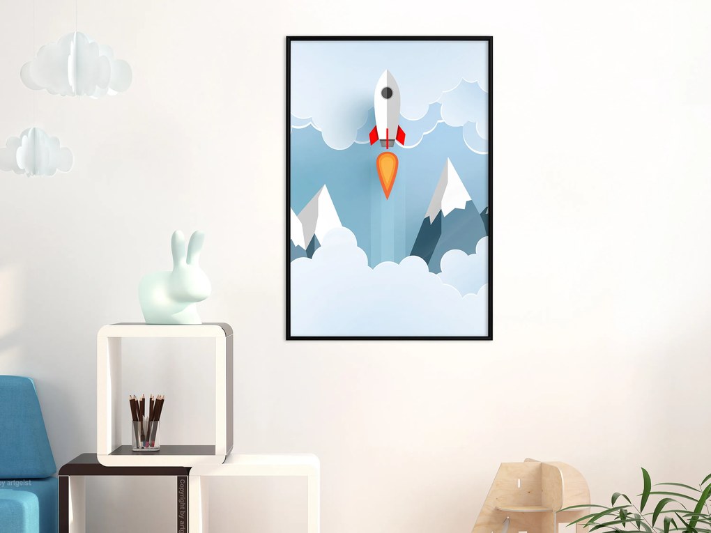 Artgeist Plagát - Rocket in the Clouds [Poster] Veľkosť: 20x30, Verzia: Zlatý rám