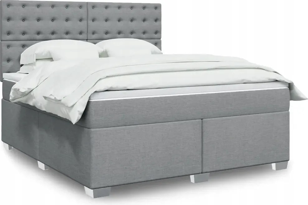 vidaXL Boxspring posteľ s matracom bledosivá 180x200 cm látka