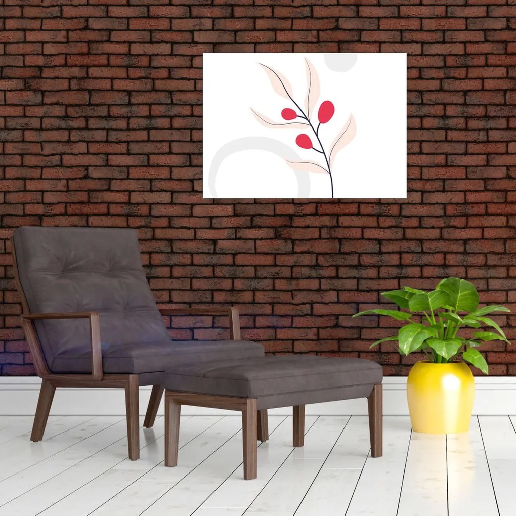 Obraz - Ružová florálna abstrakcia N⁰3 (70x50 cm)