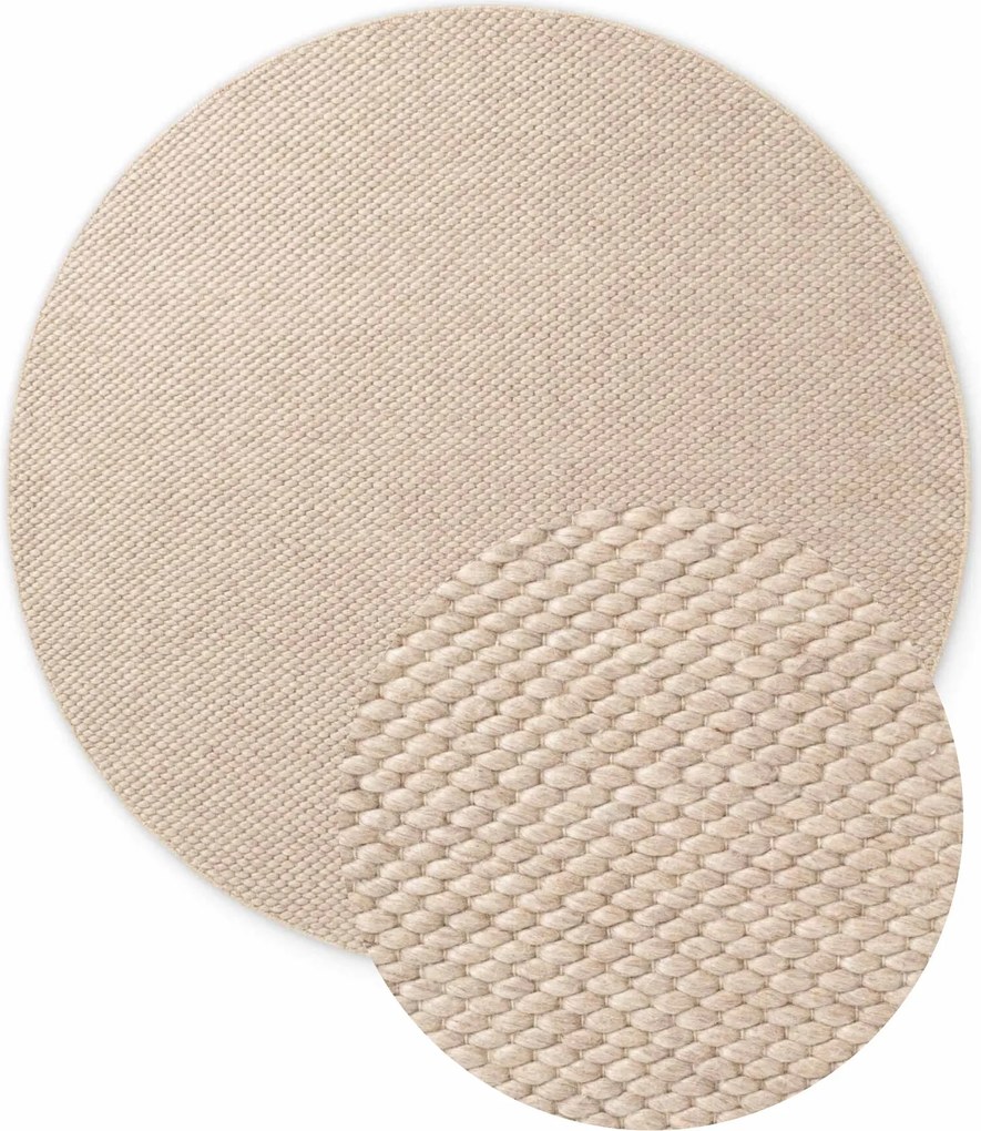 ELLE Decoration, Kusový koberec Lyon Beans 106315 Natural Beige kruh z kolekcie Elle, 200x200 (priemer) kruh, béžová, obývacia izba