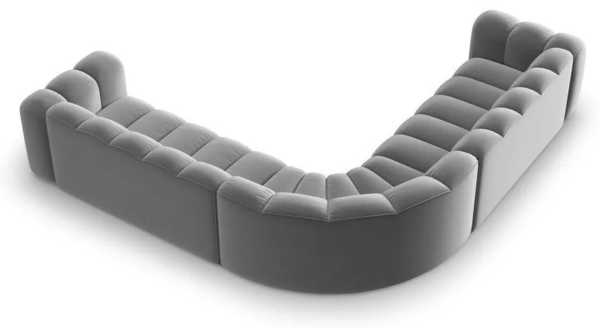 Svetlosivá zamatová modulárna rohová pohovka Lupine – Micadoni