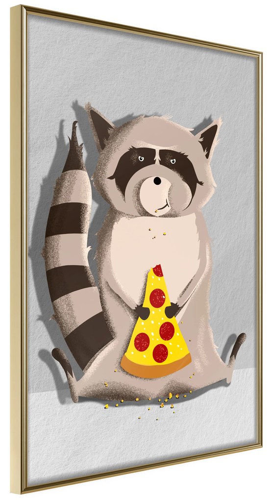 Artgeist Plagát - Gourmand Raccoon [Poster] Veľkosť: 40x60, Verzia: Čierny rám