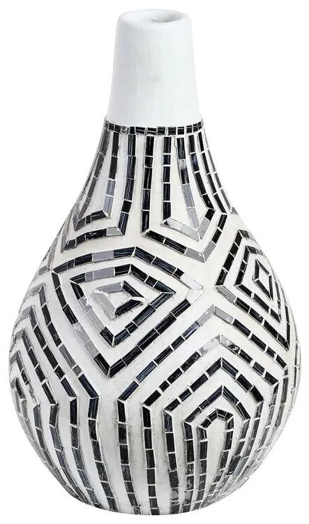 Terakota Dekoratívna váza 50 Biela Čierna OMBILIN Beliani