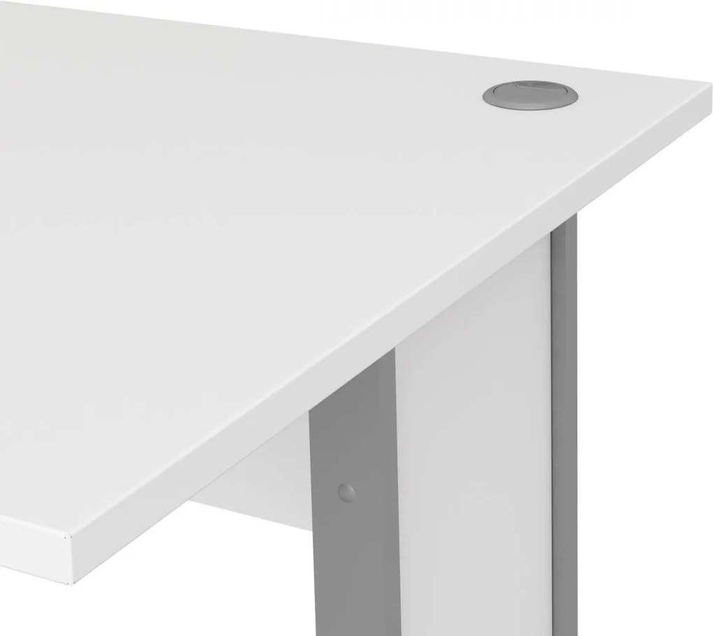 Písací stôl Kancelársky 80400/70 120 cm biely/strieborný