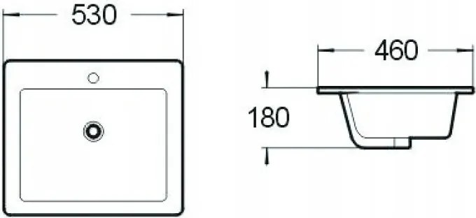 Mexen Lora vstavané umývadlo do dosky 53 x 46 cm, biele - 25365300