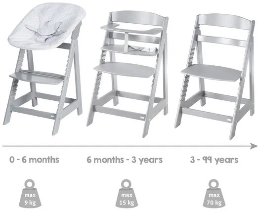 roba Detská vysoká stolička Born Up Zickzack 2 v 1 (hnedosivá) (100366796)
