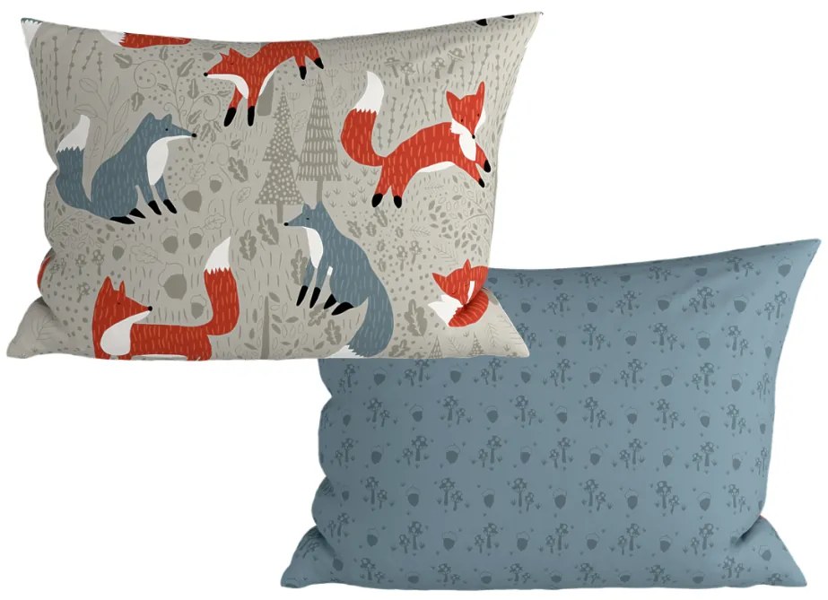 Sada 2 ks dekoračných obliečok na vankúš FOXIVA 40x60 cm, sivá