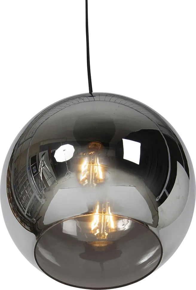 Inteligentné závesné svietidlo čierne s dymovým sklom vrátane Wifi A60 - Wallace