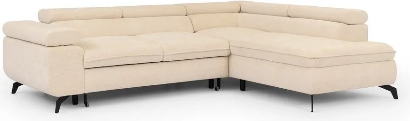 Krémová ženilková rohová pohovka (pravý roh/do L) Marbeya – Ropez