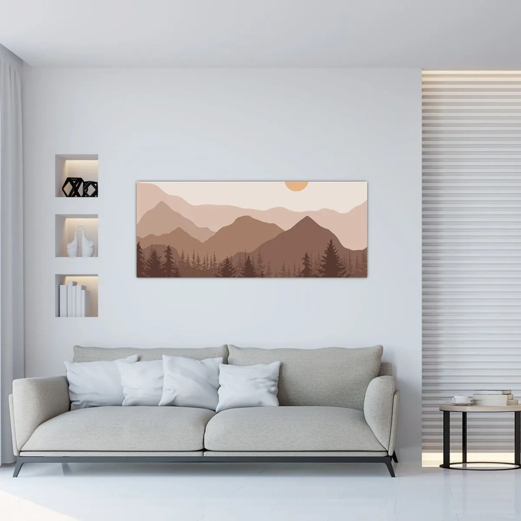 Obraz - Hnedé pohorie N⁰1 (120x50 cm)