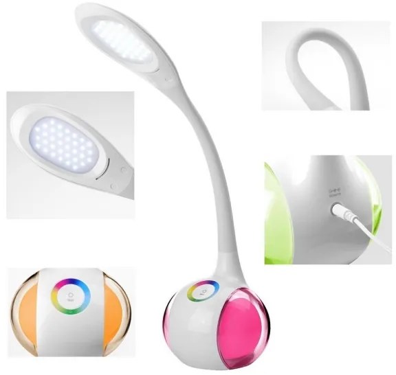 LED RGB Stmievateľná stolná lampa LED/7W/230V biela
