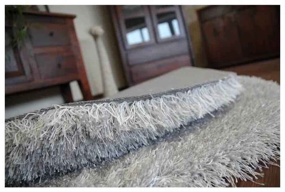 Luxusný kusový koberec Shaggy Love sivý kruh 120cm