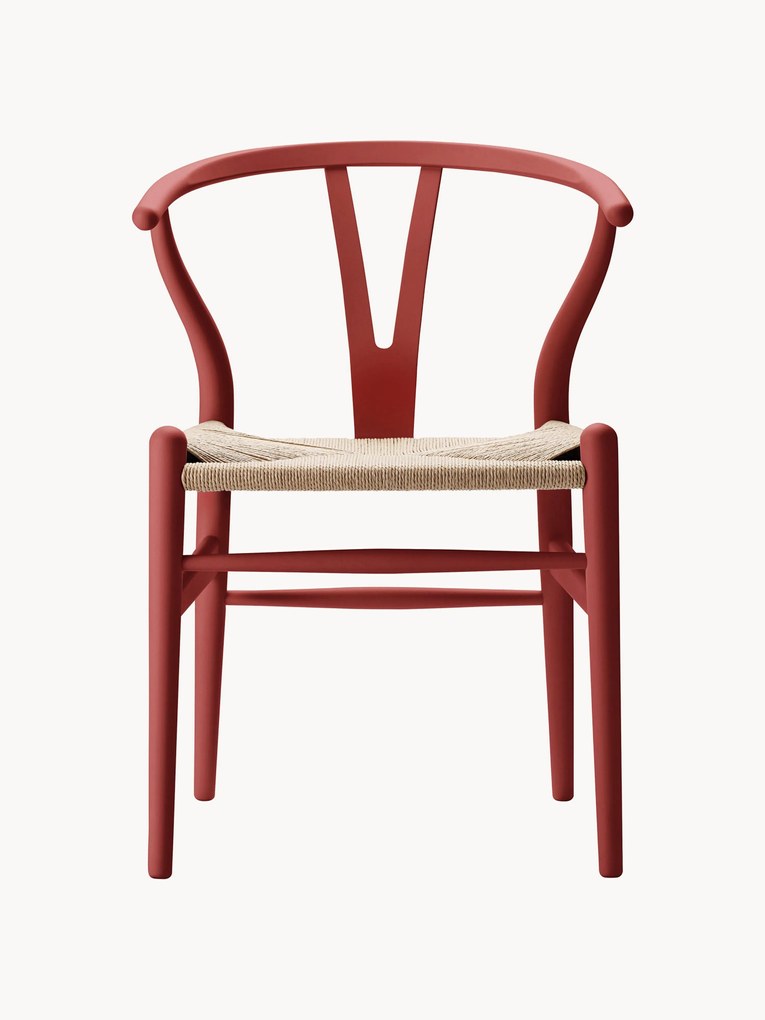 Drevená stolička's ručne tkanou sedacou plochou CH24 Wishbone Chair