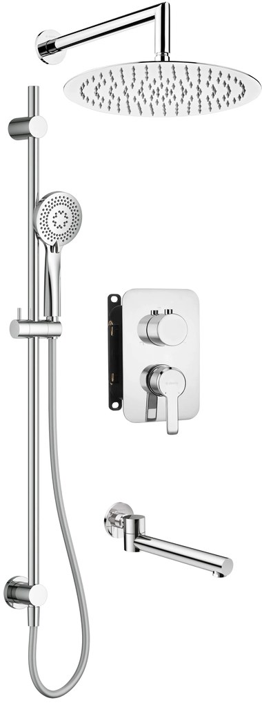 Deante Arnika, sprchová súprava pod omietku s vaňovou výlevkou, chrómová, DEA-BXYW0QAM