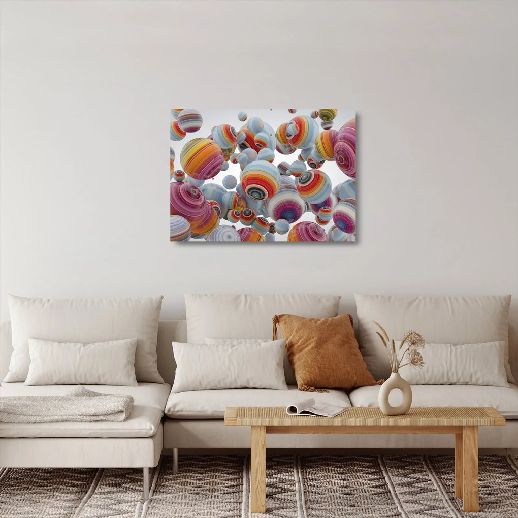 Sklenený obraz maľovaných gulí (70x50 cm)