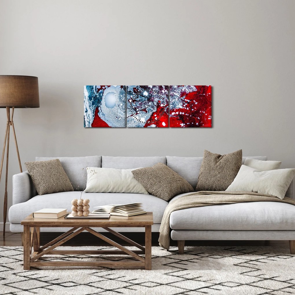 Abstraktný obraz (s hodinami) (90x30 cm)