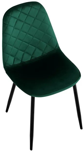 Jedálenská stolička ORLANDO zamatová, tmavozelená