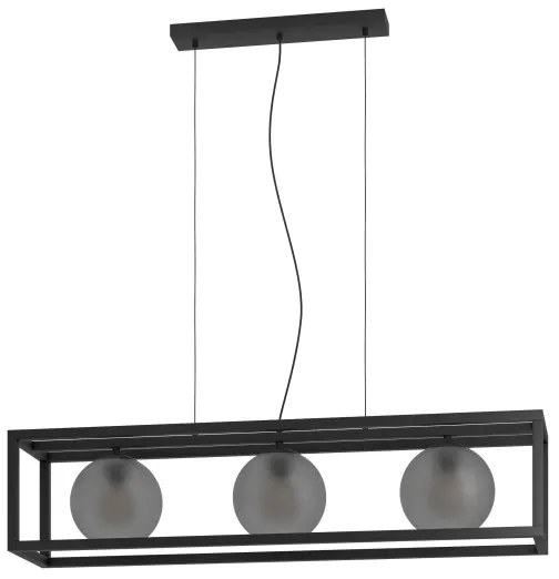 Eglo 390215 - Luster na lanku ARANGONA 3xE27/40W/230V dymová/čierna