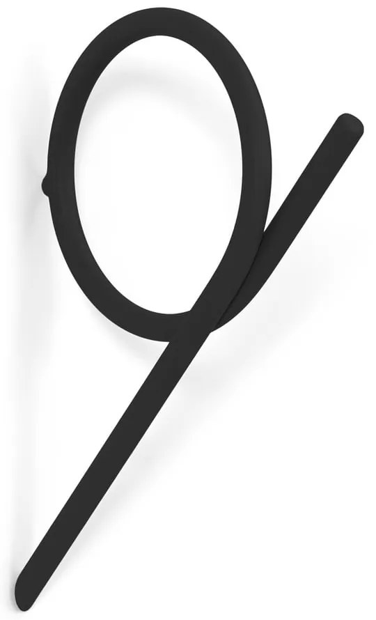 Čierny nástenný oceľový háčik Tuba – Spinder Design