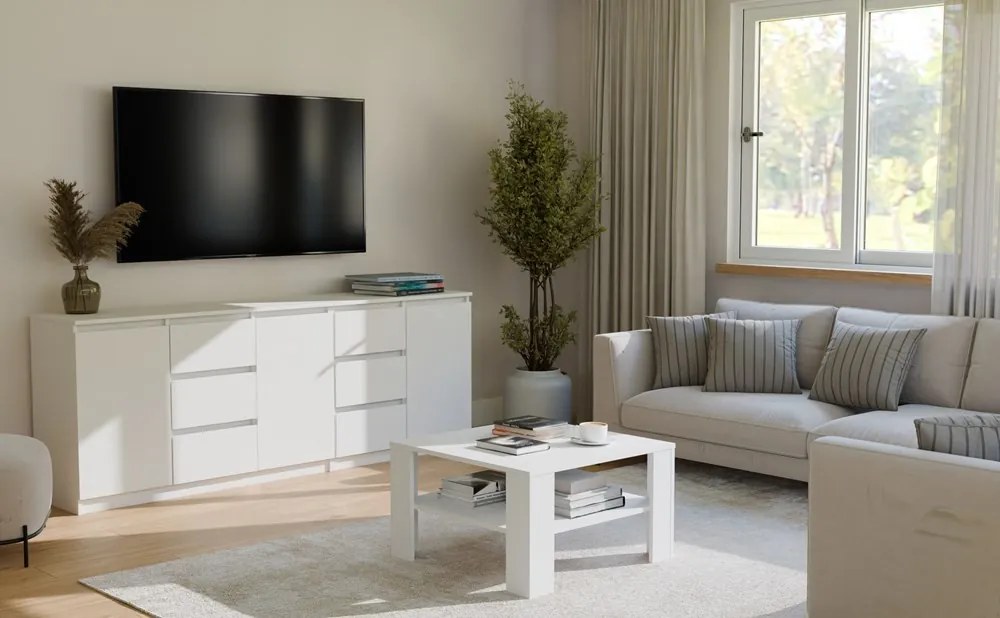 Konferenčný stolík Square 68 cm biely