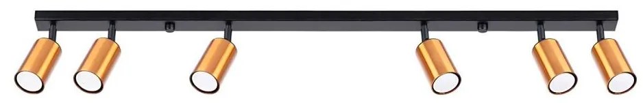 Sollux SL.1380 - Bodové svietidlo WINX 6xGU10/10W/230V čierna/meď