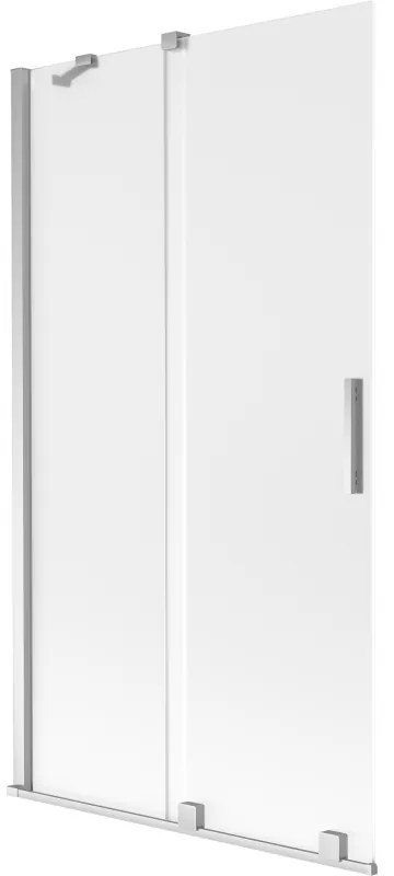 Mexen Velar, 2-krídlová posuvná vaňová zástena 100 x 150 cm, 8mm sklo námraza, chrómová, 896-100-000-31-01