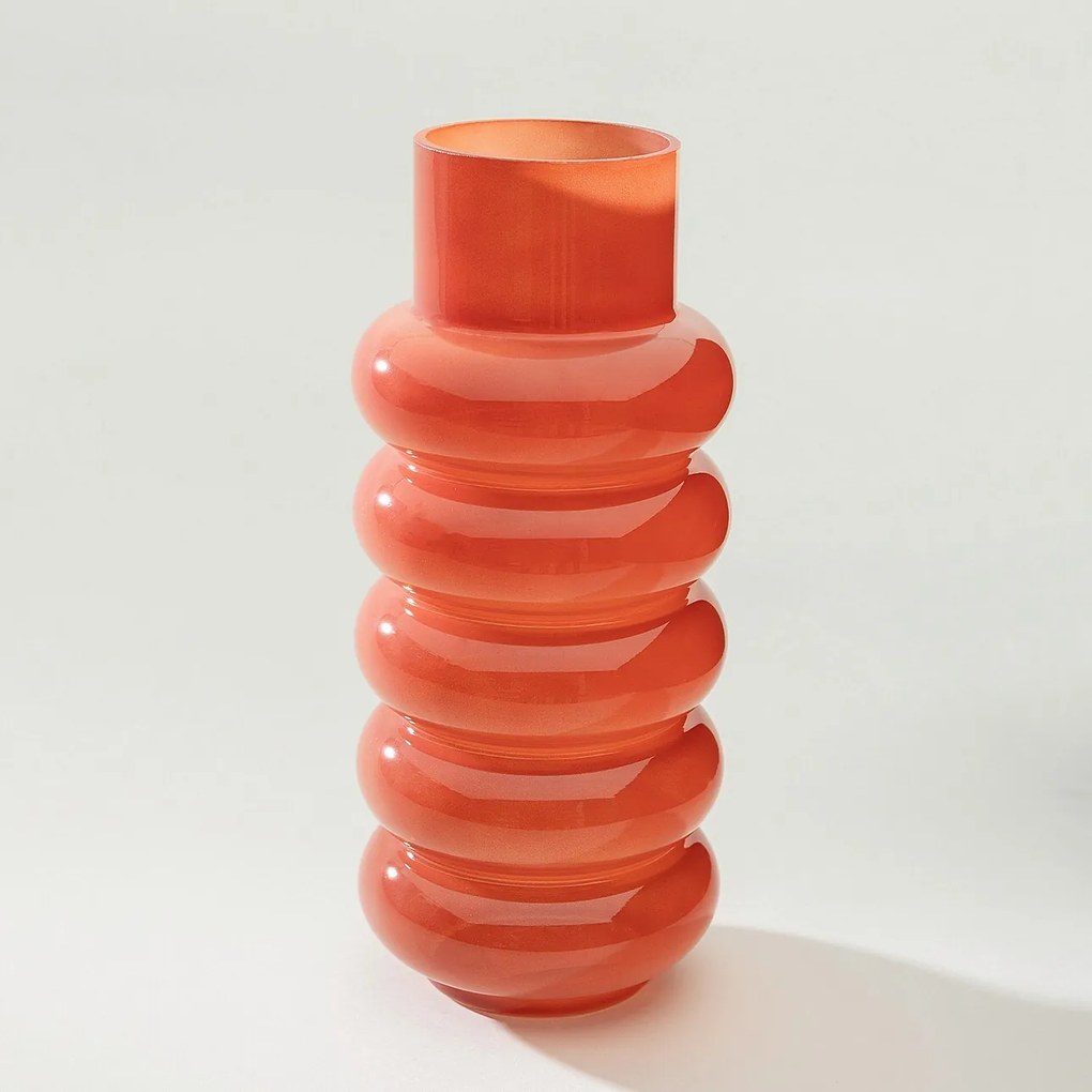 Sklenená váza Rosso 15x35 cm