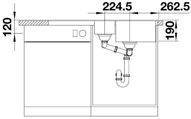 Blanco Legra 6 S, silgranitový drez 1000x500 mm, 1,5-komorový, antracitová, 522207