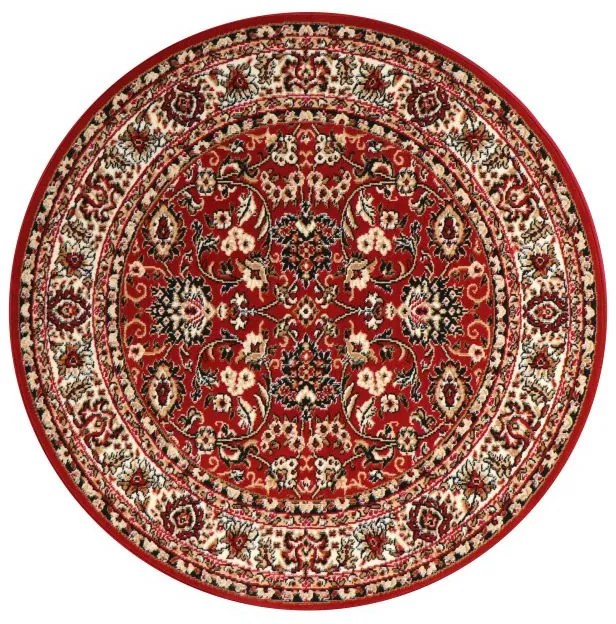 Sintelon, Kusový koberec Teheran Practica 59 / CVC kruh, 200x200 (priemer) kruh, červená, chodba / predsieň