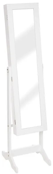 Atmosphera - Stojacie zrkadlo so šperkovnicou KRISTIN 146,8x37 cm biele