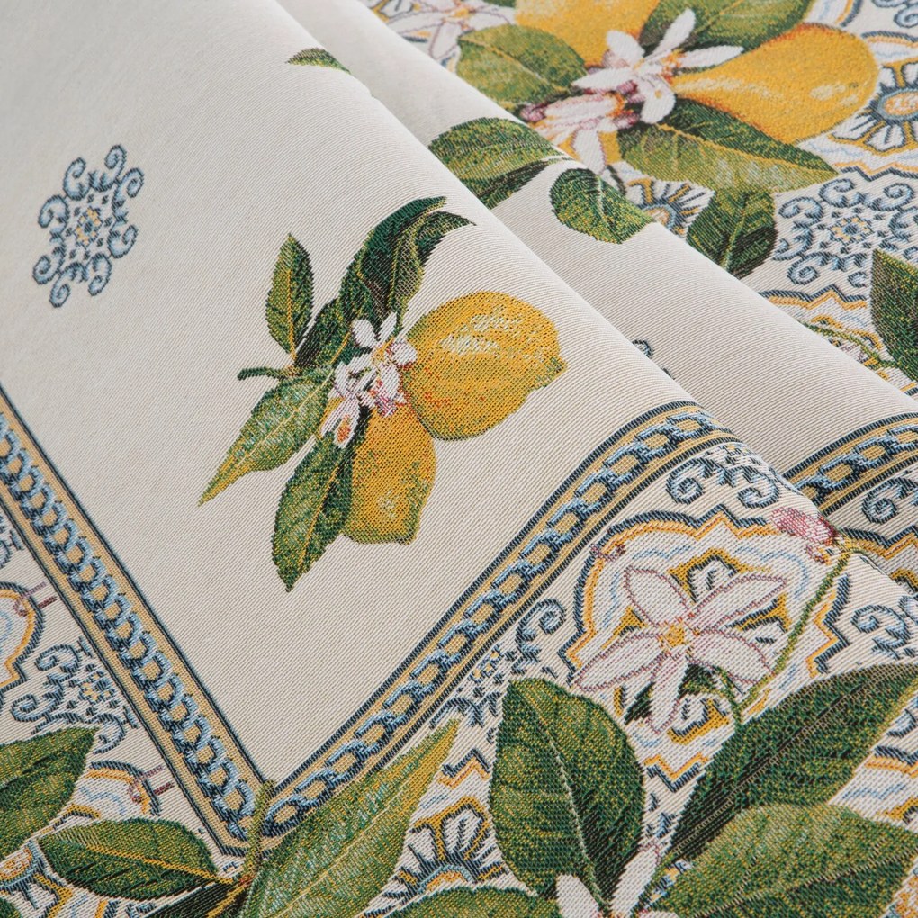 EUROFIRANY GOBELÍNOVÝ OBRUS LEMON 100X100 CM VZOROVANÝ