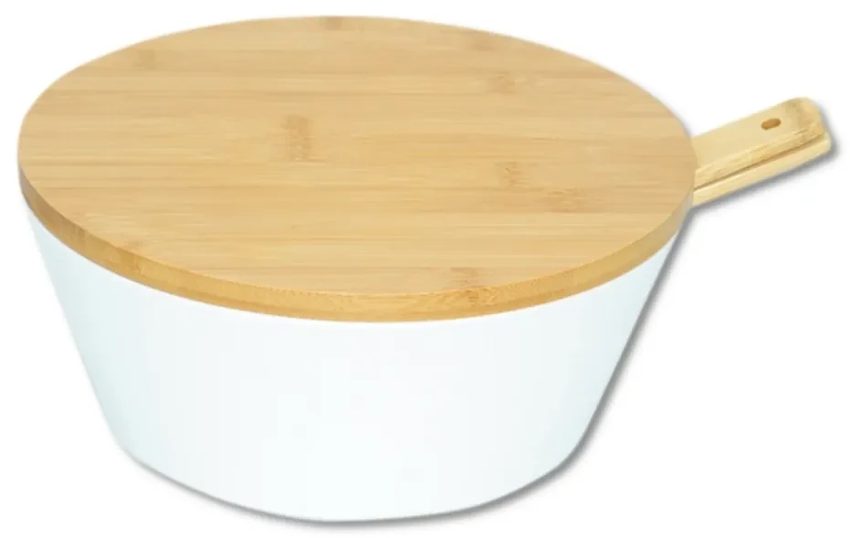Kesper 32620 Misa na šalát s príborom a vekom, biela, pr. 26 cm