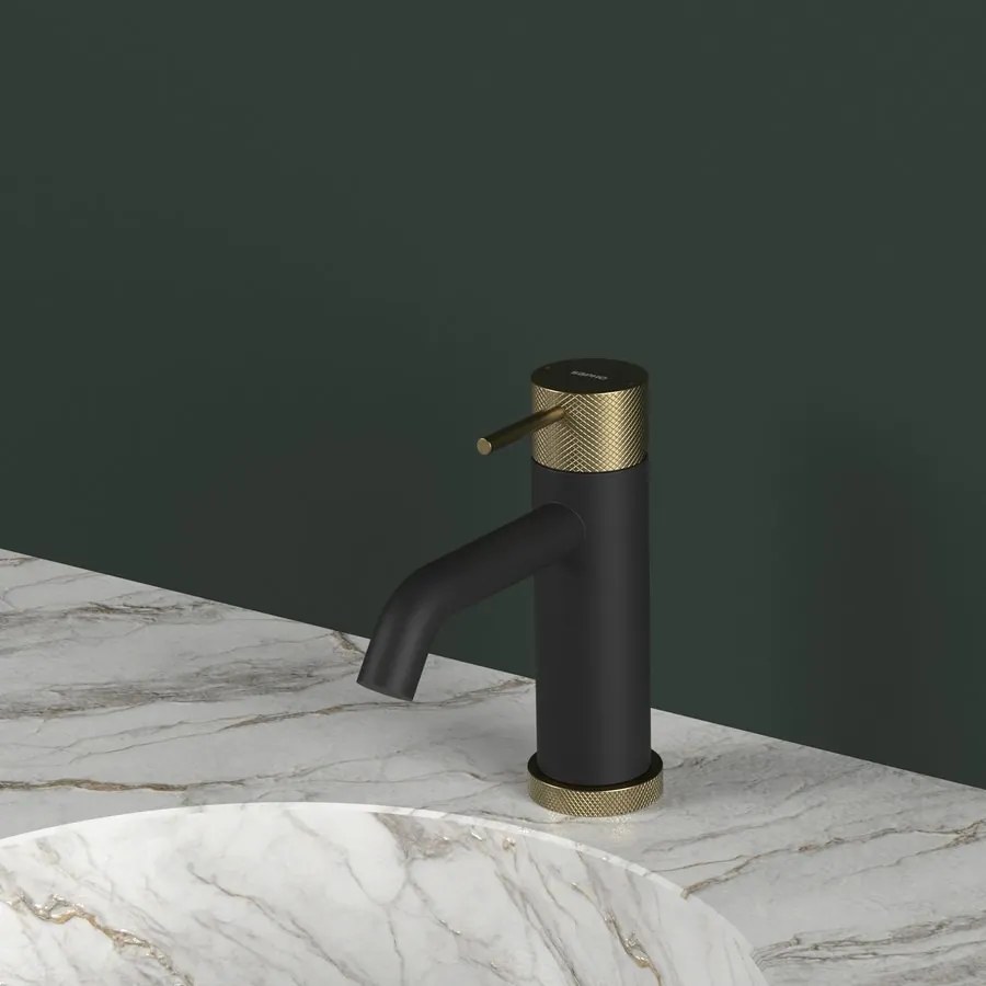 Sapho Sapho, ULTRASAN stojanková umývadlová batéria, čierná mat/chróm, UT007VBC