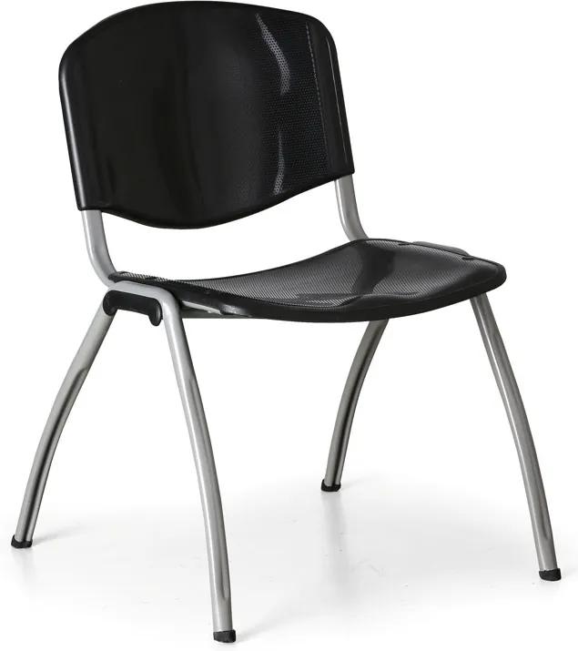 Jedálenská stolička Livorno Plastic, čierna, 3+1 ZADARMO