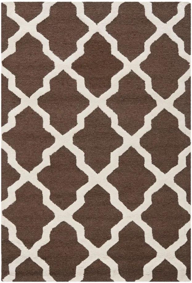 Hnedý vlnený koberec Safavieh Ava, 121 × 182 cm