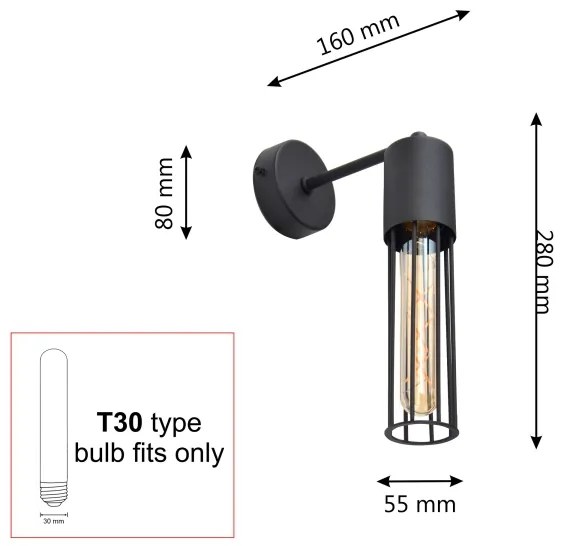 Nástenná lampa MELODY 1xE27/15W/230V čierna