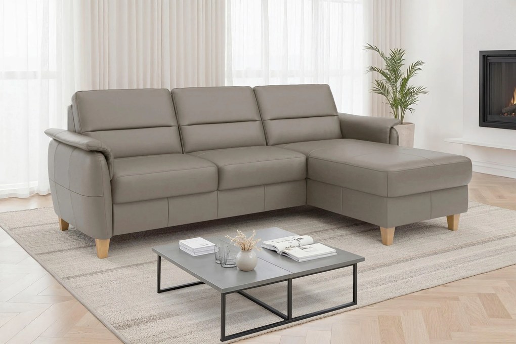 XXXLutz ROHOVÁ SEDAČKA, textil, koža, sivá Sit & More - Sedačky - 00014403323J