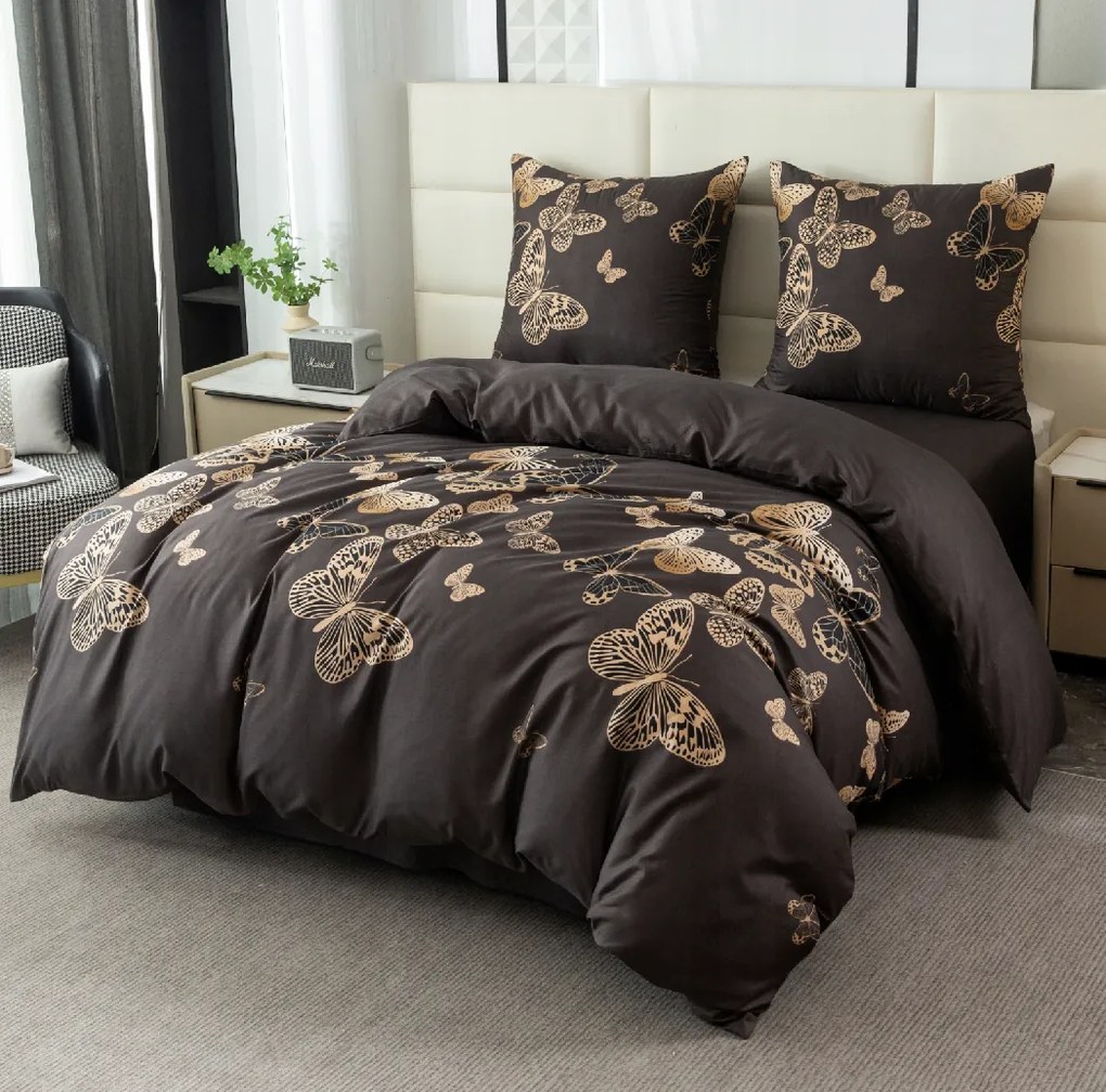 Obliečky z mikrovlákna AURELIS tmavohnedé Rozmer obliečky: 2 ks 70 x 80 cm | 160 x 200 cm