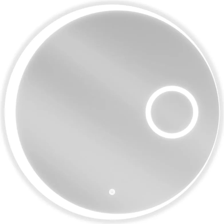 Mexen Ella kúpeľňové zrkadlo s podsvietením s kozmetickým zrkadielkom, okrúhle 70 cm, LED 6000K, ochrana proti zahmleniu - 9811-