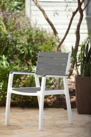 Keter Harmony set stôl + 4 stoličky biela/svetlošedá