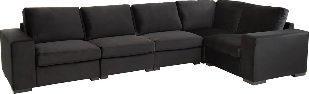 Čierna 2-miestna zamatová pohovka Nalmi black - 212*98*86cm