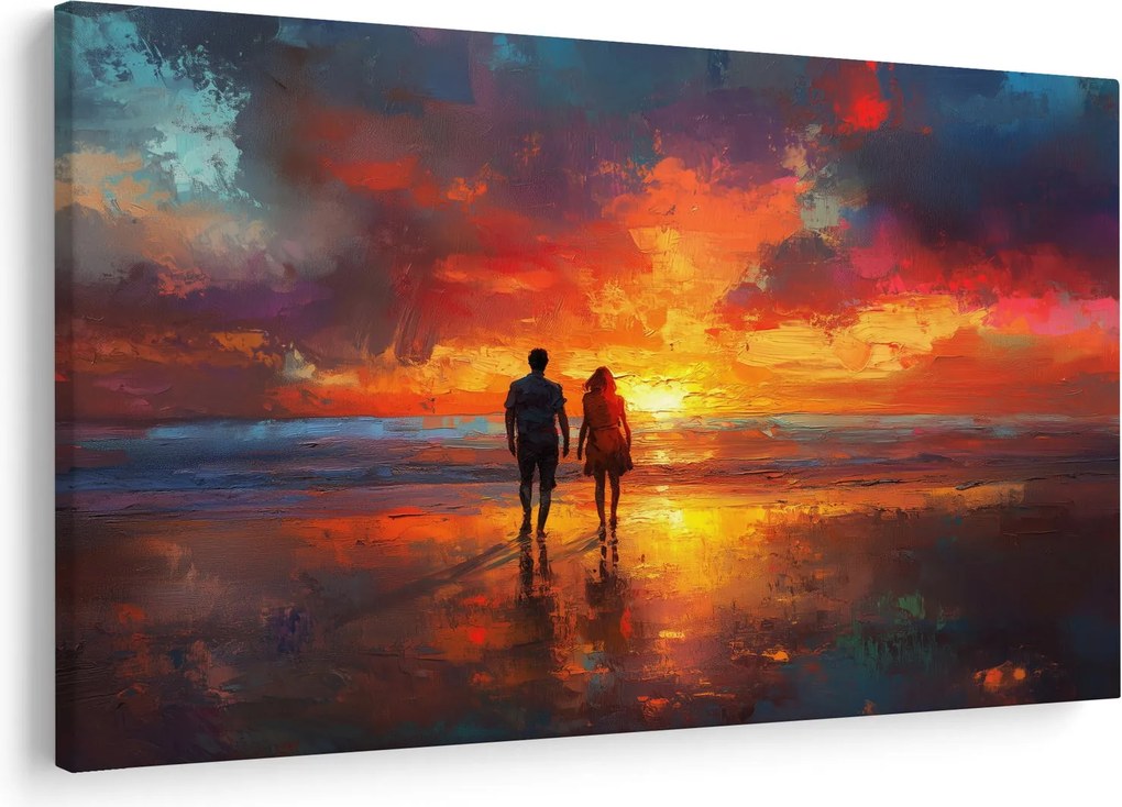 Obraz - Prechádzka na pláži (90x60 cm)
