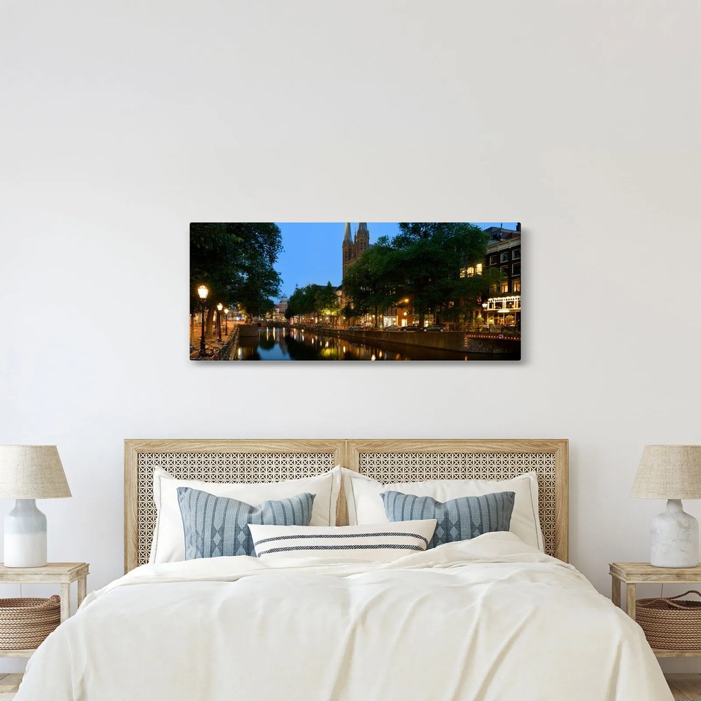 Obraz nočného historického mesta (120x50 cm)
